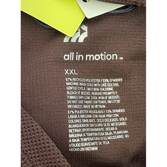 All In Motion‎ XXL Long Sleeve Brown Hoodie  Recycled Polyester & Spandex - Picture 4 of 16